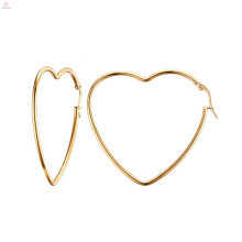 Women Large Big Gold Fashion Heart Hoop Earrings